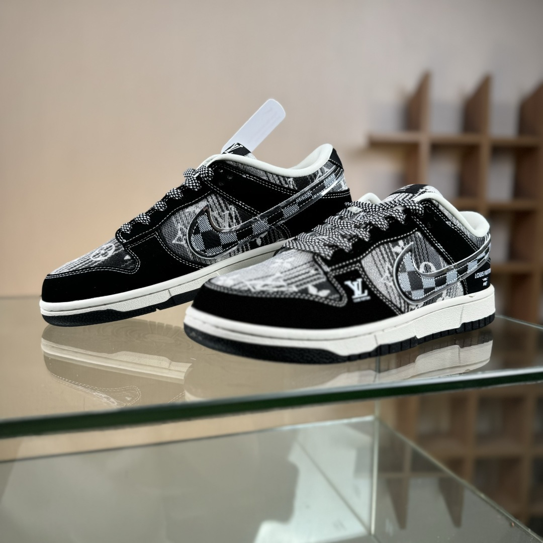 NIKE SB Dunk Low RETRO x Louis Vuitton 黑白格满天星 DS6608-005