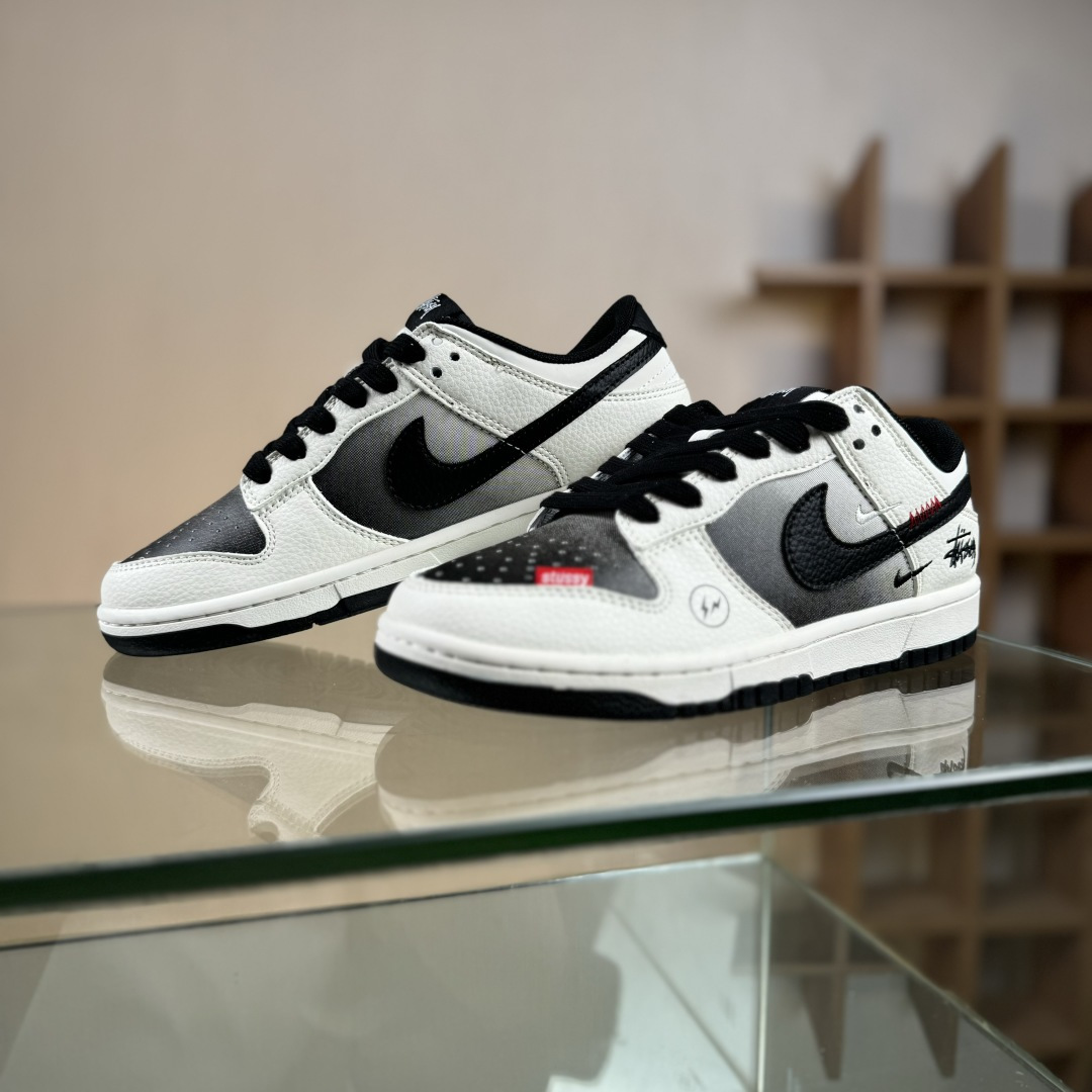 Nike SB Dunk Low 斯图西联名 闪电渐变米黑 周年高端定制 低帮休闲板鞋 QW5836-020