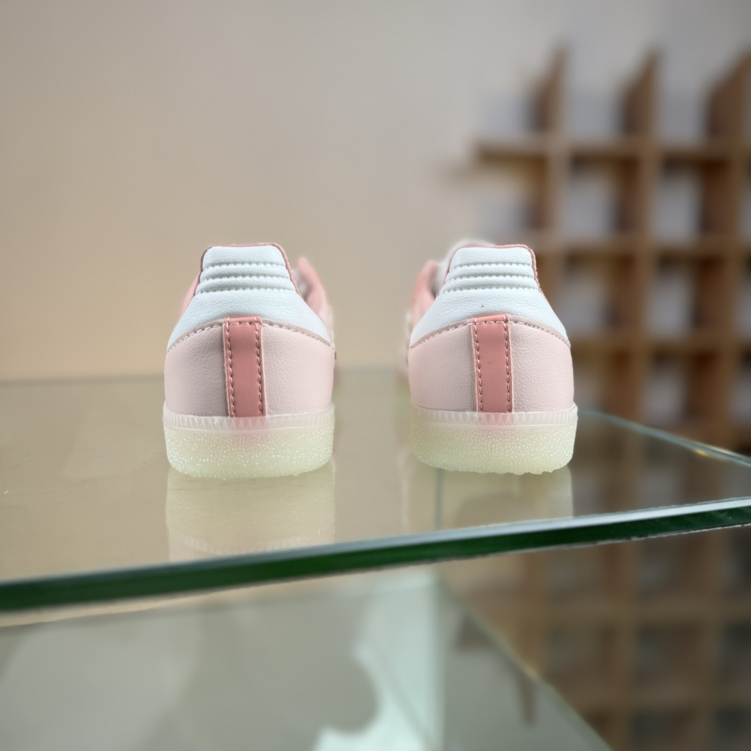 Adidas三叶草SAMBA OG 粉白 休闲板鞋 JR8830