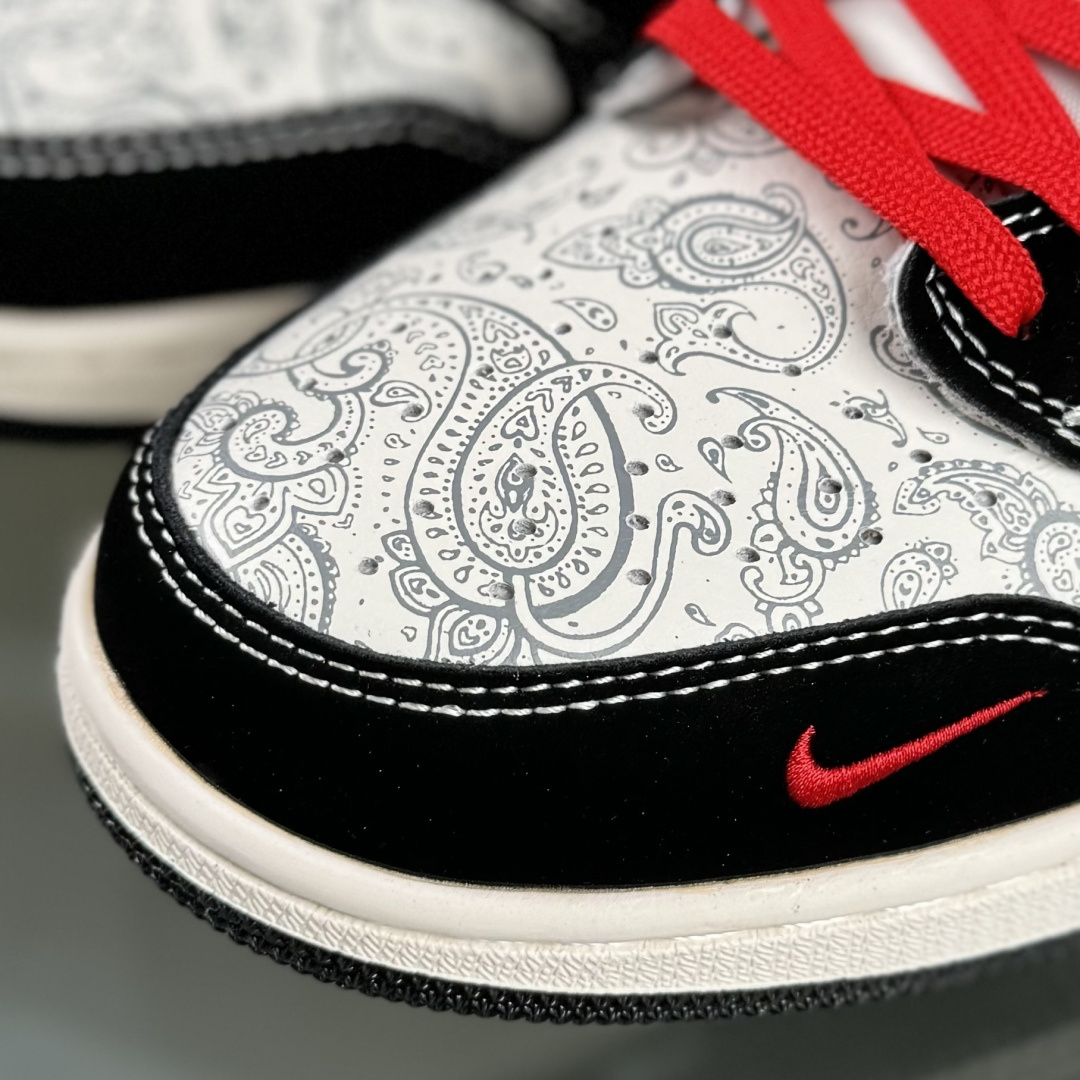 Travis Scott x Fragment Design x Air Jordan 1 Low OG SP AJ1 乔1 Supreme联名 花雕红勾 低帮文化休闲板鞋 LD2025-035