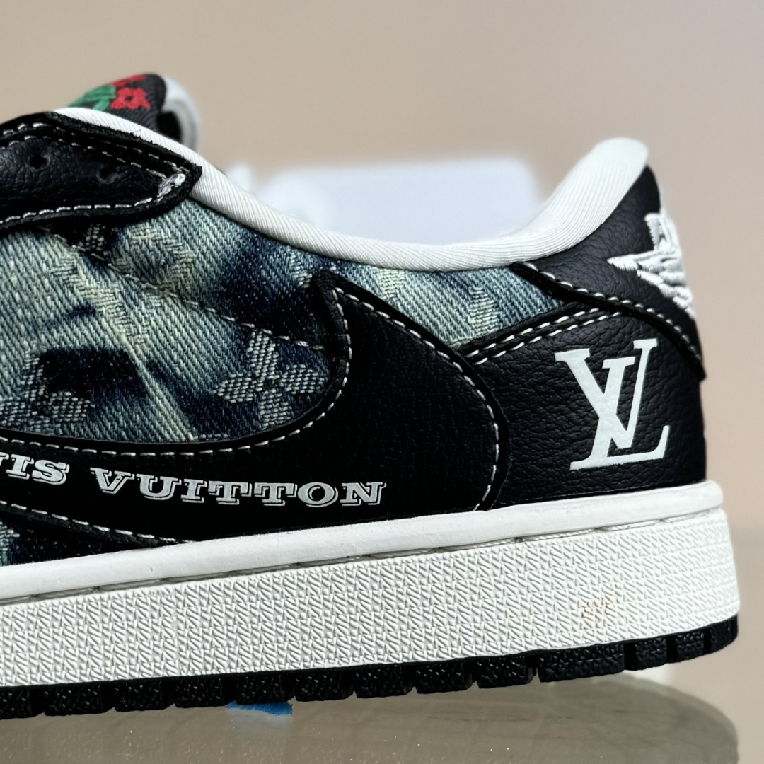Travis Scott x Fragment Design x Air Jordan 1 Low OG SP AJ1 乔1 LV联名 复古牛仔 低帮文化休闲板鞋 LD2028-045