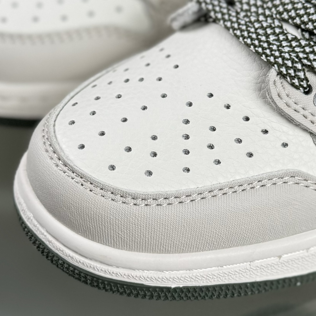 Travis Scott x Fragment Design x Air Jordan 1 Low OG SP AJ1 乔1 LV联名 米白军绿树纹 低帮文化休闲板鞋 JW1188-150