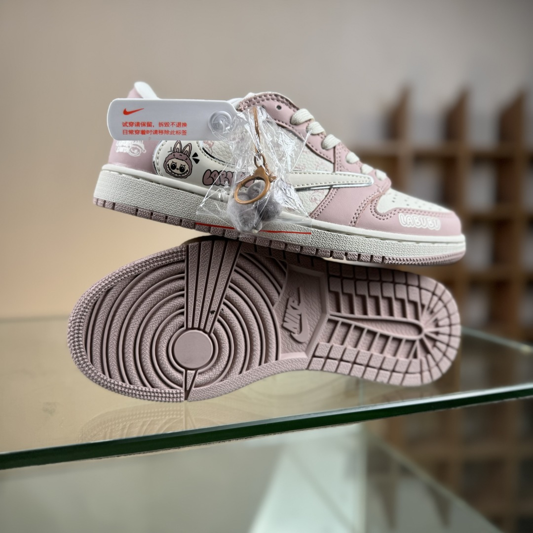 Nike Air Jordan 1 x Travis Scott AJ1倒勾 乔一倒钩 ‘DIY’定制 耐克 低帮文化篮球鞋LD2028-057