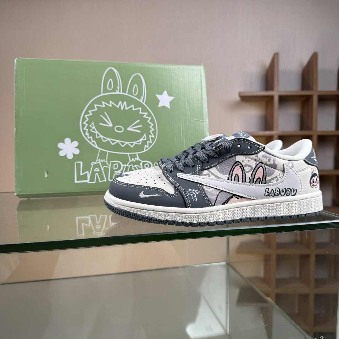 Travis Scott x Nike Air Jordan 1 Low x LABUBU Air Jordan 1 Low 反转灰白小勾拉布布倒钩 DX1888-094