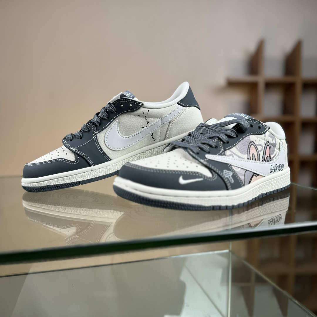 Travis Scott x Nike Air Jordan 1 Low x LABUBU Air Jordan 1 Low 反转灰白小勾拉布布倒钩 DX1888-094