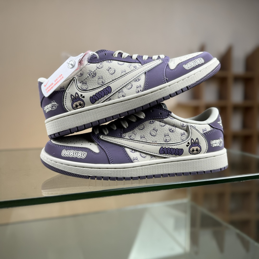 Travis Scott x Nike Air Jordan 1 Low x LABUBU Air Jordan 1 Low 反转紫白拉布布倒钩 LD2028-058