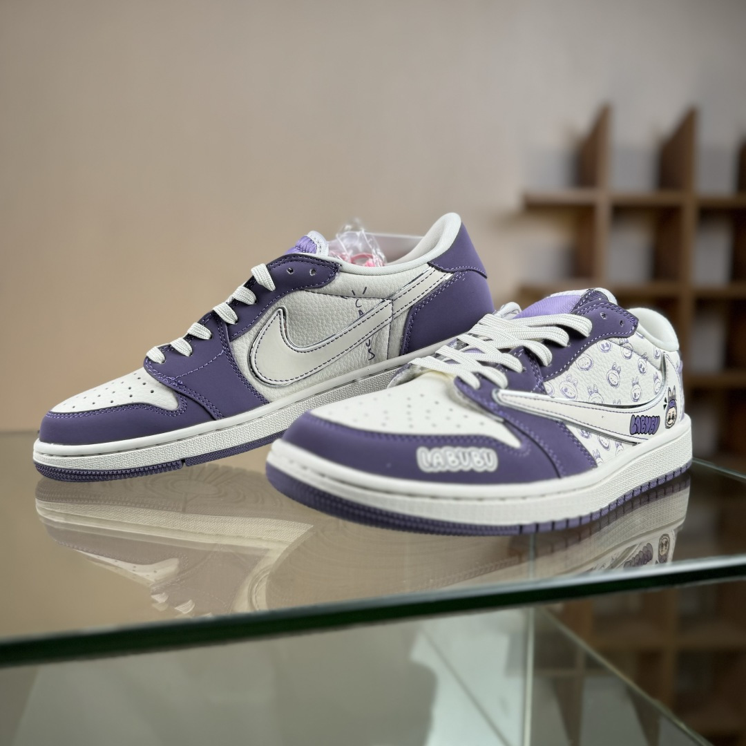 Travis Scott x Nike Air Jordan 1 Low x LABUBU Air Jordan 1 Low 反转紫白拉布布倒钩 LD2028-058