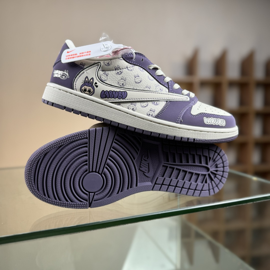 Travis Scott x Nike Air Jordan 1 Low x LABUBU Air Jordan 1 Low 反转紫白拉布布倒钩 LD2028-058