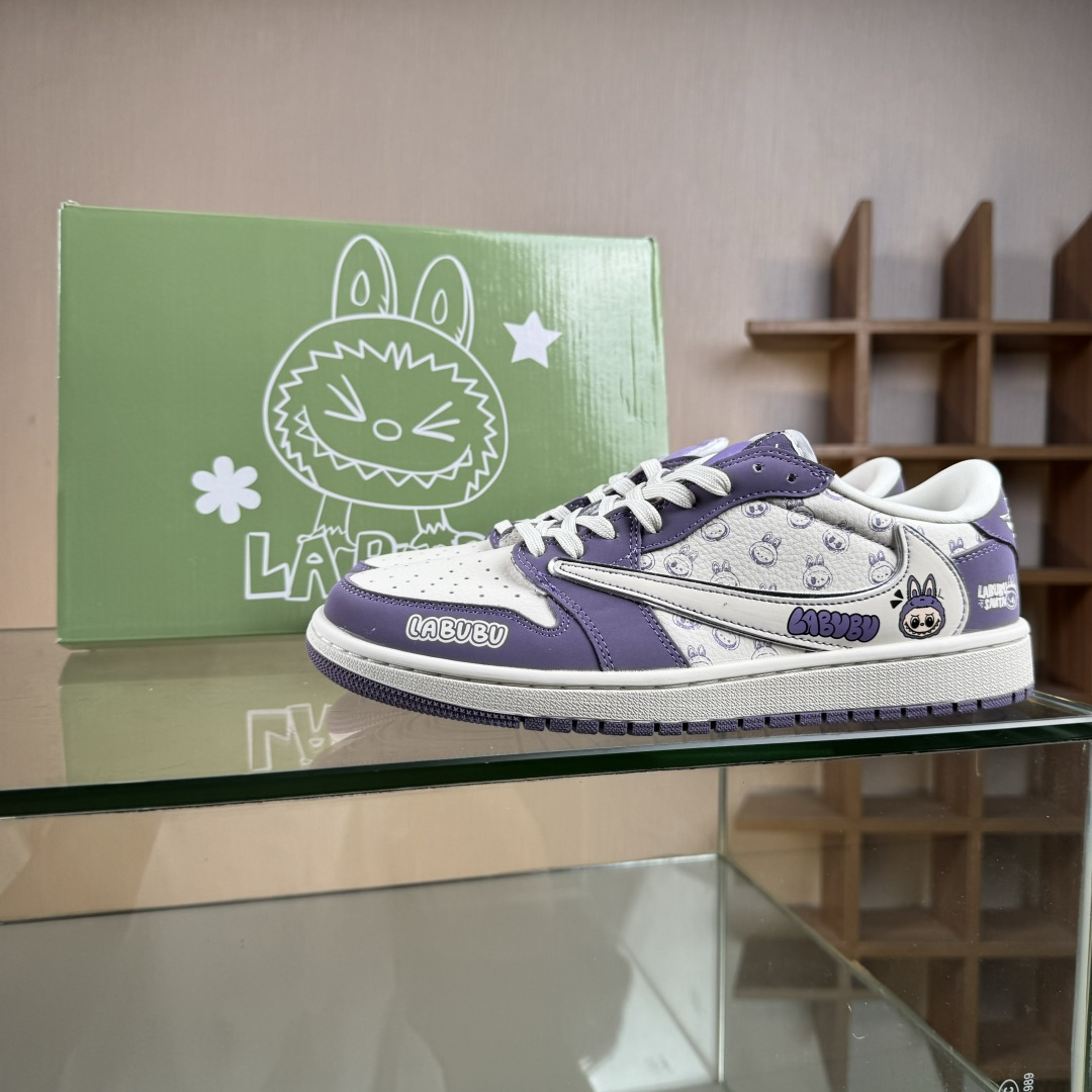 Travis Scott x Nike Air Jordan 1 Low x LABUBU Air Jordan 1 Low 反转紫白拉布布倒钩 LD2028-058