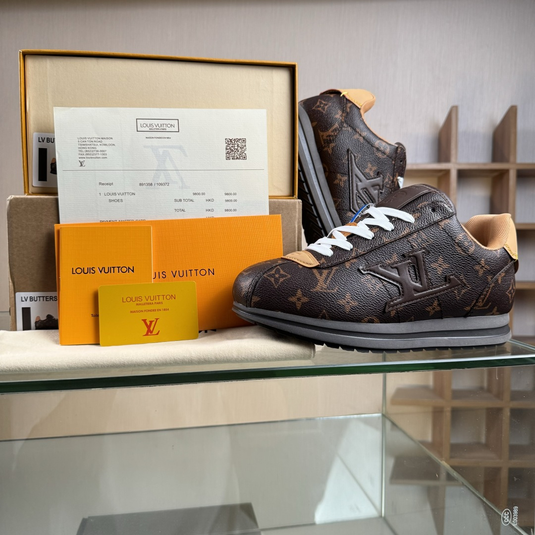 LOUIS VUITTON xNigo 联名款 Buttersoft FW25 牛皮革羊皮革 圆头系带 低帮 生活休闲鞋