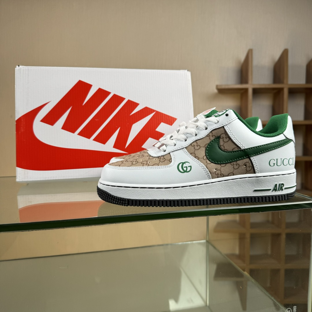 Nike Air Force 1'07 Low 古驰联名 花纹草绿 空军一号低帮休闲板鞋 AH8462-004
