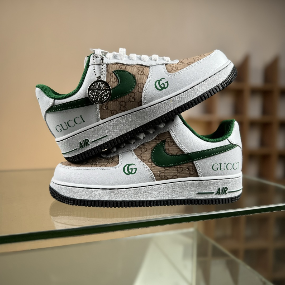 Nike Air Force 1'07 Low 古驰联名 花纹草绿 空军一号低帮休闲板鞋 AH8462-004