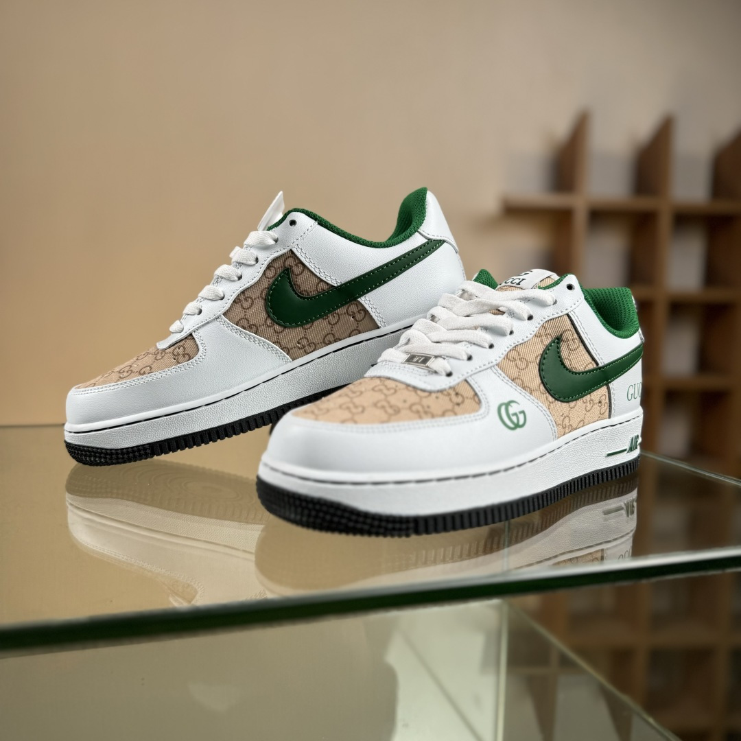 Nike Air Force 1'07 Low 古驰联名 花纹草绿 空军一号低帮休闲板鞋 AH8462-004