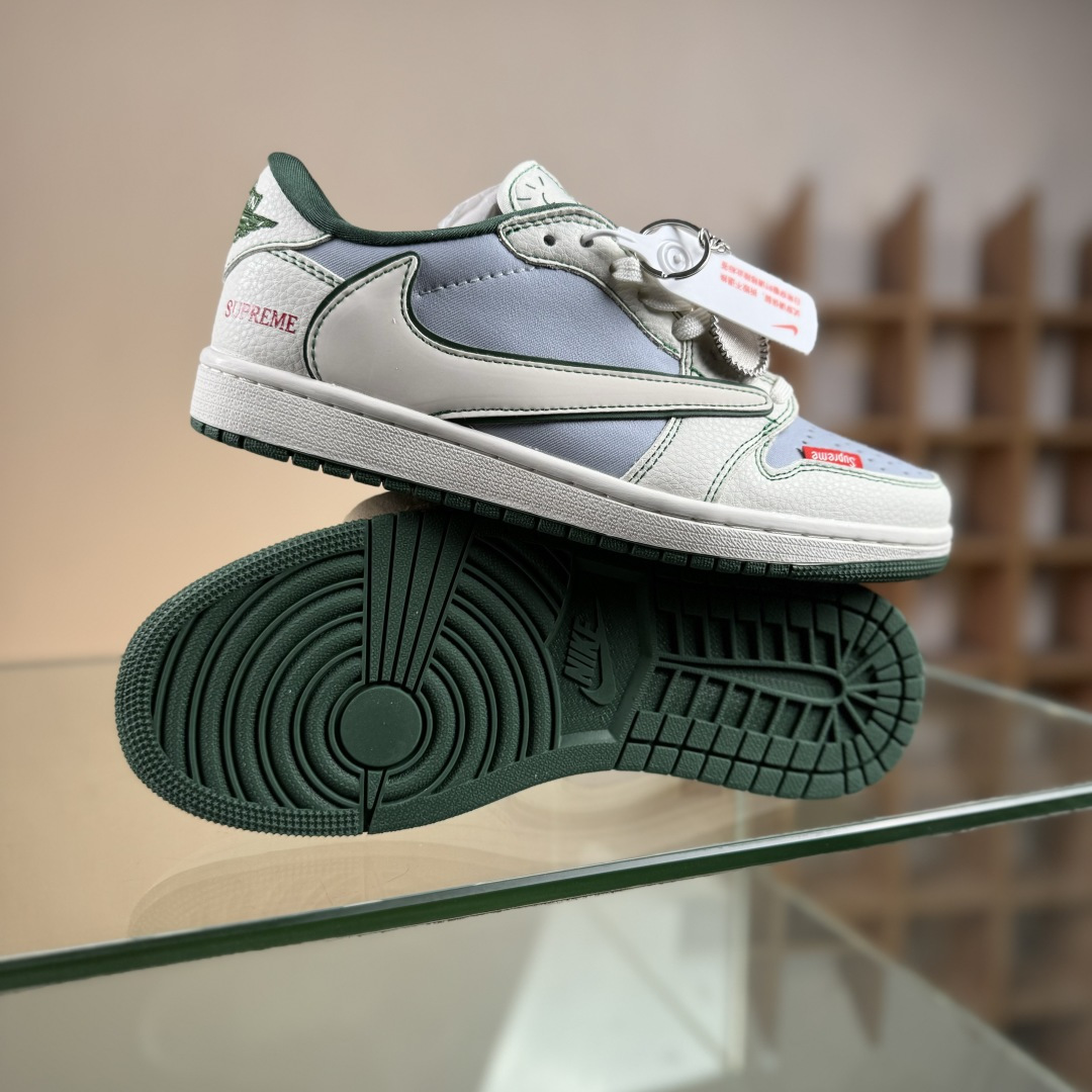 Travis Scott x Fragment Design x Air Jordan 1 Low OG SP AJ1 乔1 Supreme联名 米灰军绿 低帮文化休闲板鞋 JW1188-149