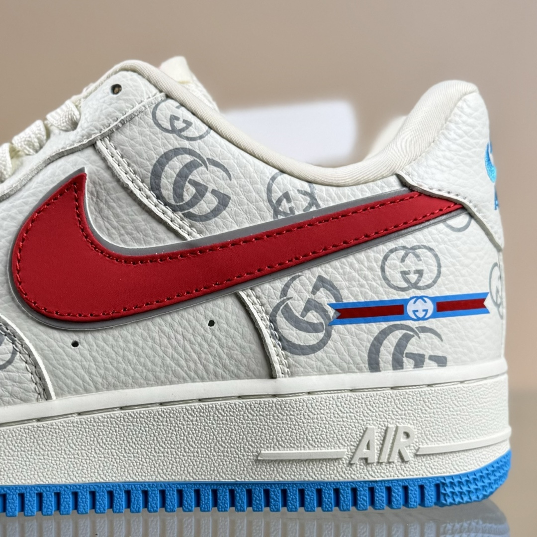 Nike Air Force 1'07 Low 古驰联名 白红蓝 空军一号低帮休闲板鞋 SC0601-572