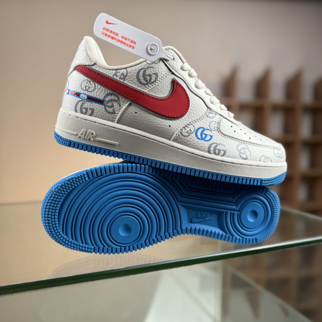 Nike Air Force 1'07 Low 古驰联名 白红蓝 空军一号低帮休闲板鞋 SC0601-572