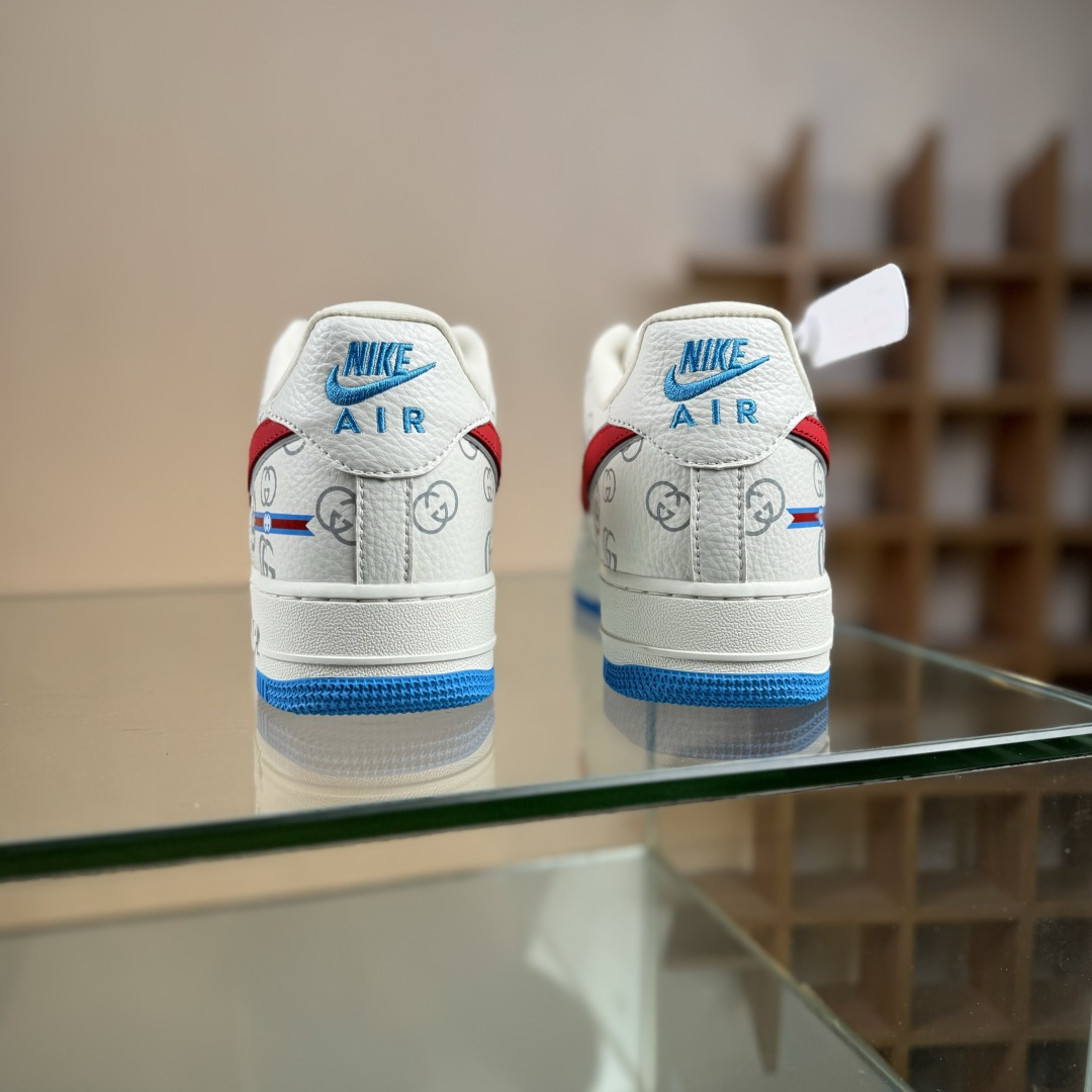 Nike Air Force 1'07 Low 古驰联名 白红蓝 空军一号低帮休闲板鞋 SC0601-572