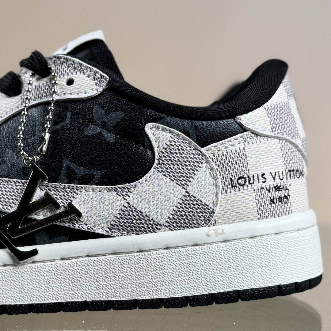 Travis Scott x Fragment Design x Air Jordan 1 Low OG SP AJ1 乔1 LV联名 格纹雾灰 低帮文化休闲板鞋 SC0601-050