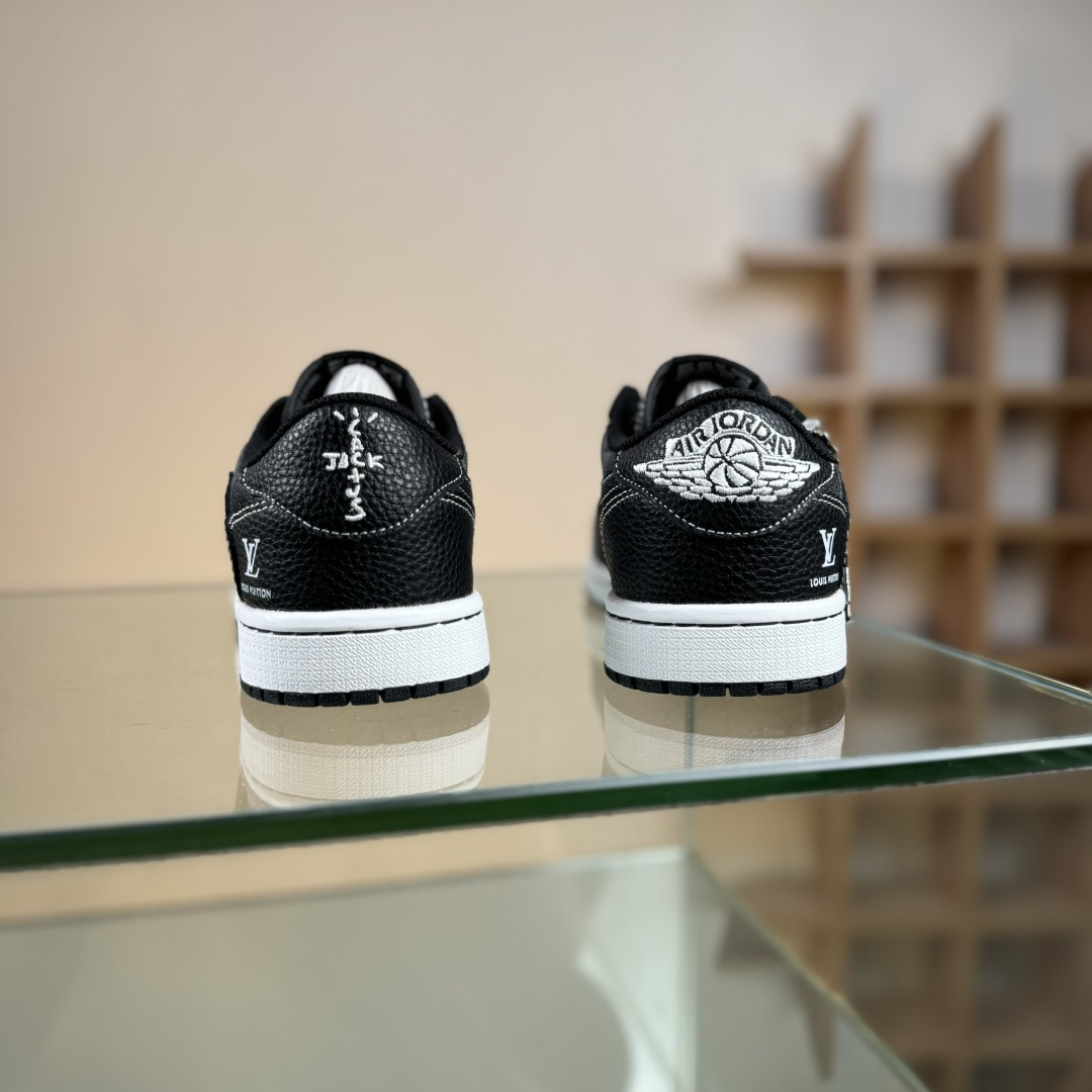 Travis Scott x Fragment Design x Air Jordan 1 Low OG SP AJ1 乔1 LV联名 黑方格荔纹 低帮文化休闲板鞋 DZ5899-008