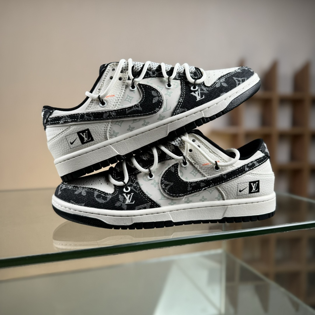 Nike SB Dunk Low LV联名 黑花抽绳 周年高端定制 低帮休闲板鞋 YX5066-385