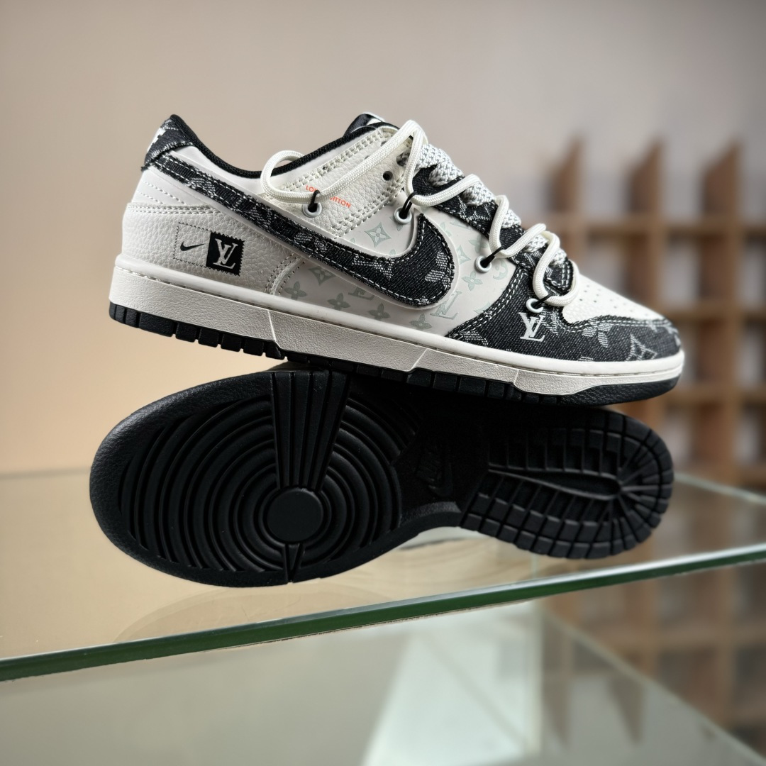 Nike SB Dunk Low LV联名 黑花抽绳 周年高端定制 低帮休闲板鞋 YX5066-385