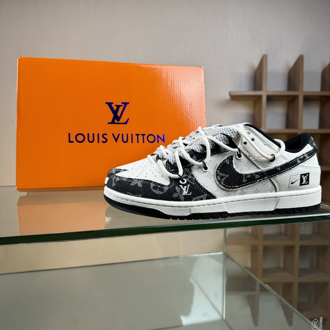 Nike SB Dunk Low LV联名 黑花抽绳 周年高端定制 低帮休闲板鞋 YX5066-385