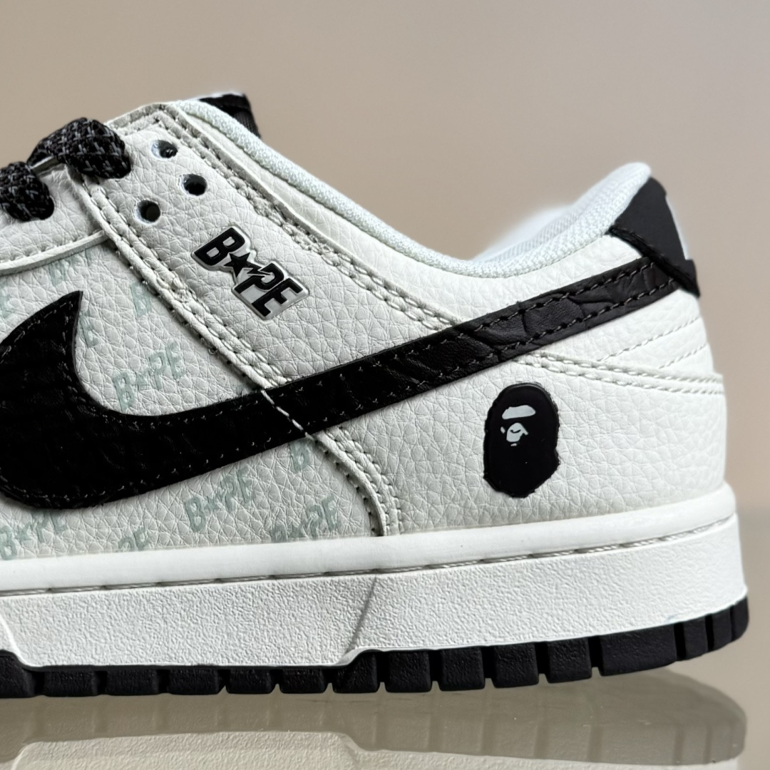 Nike SB Dunk Low Bape联名 鳞纹米棕勾 高端定制 低帮休闲板鞋 QW5836-016