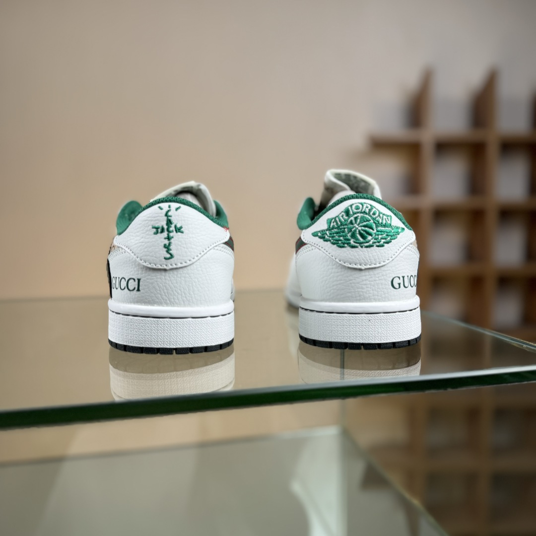 Travis Scott x Nike Air Jordan 1 Low x GUCCI Air Jordan 1 Low 反转白棕绿倒钩 DZ5899-003
