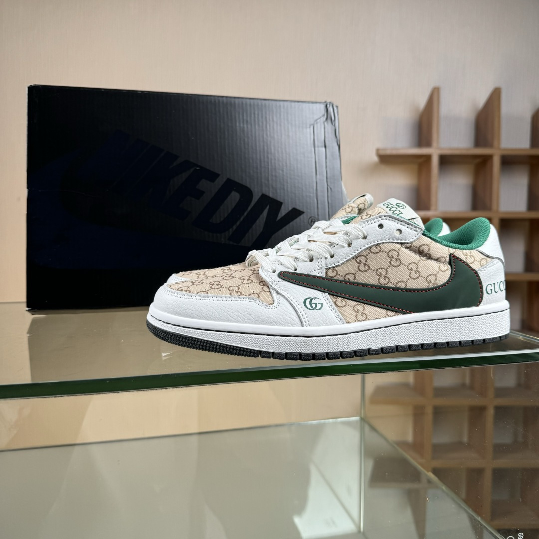 Travis Scott x Nike Air Jordan 1 Low x GUCCI Air Jordan 1 Low 反转白棕绿倒钩 DZ5899-003