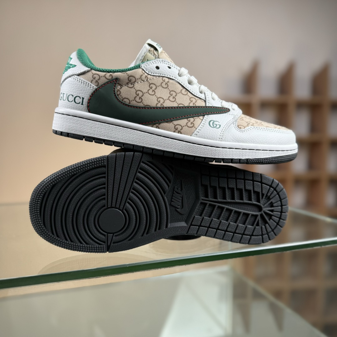 Travis Scott x Nike Air Jordan 1 Low x GUCCI Air Jordan 1 Low 反转白棕绿倒钩 DZ5899-003