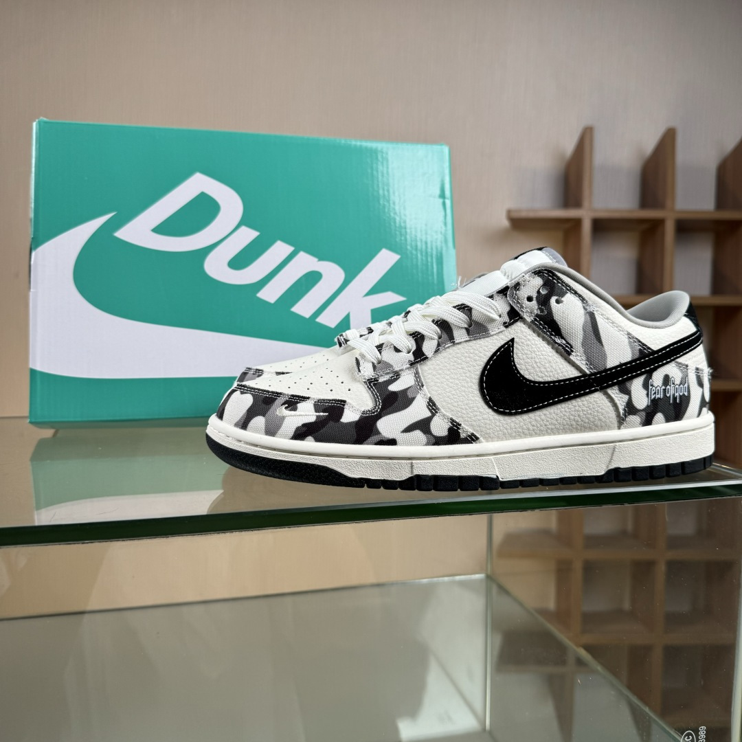 Nike SB Dunk Low 灰迷彩 周年高端定制 低帮休闲板鞋 SR2025-002