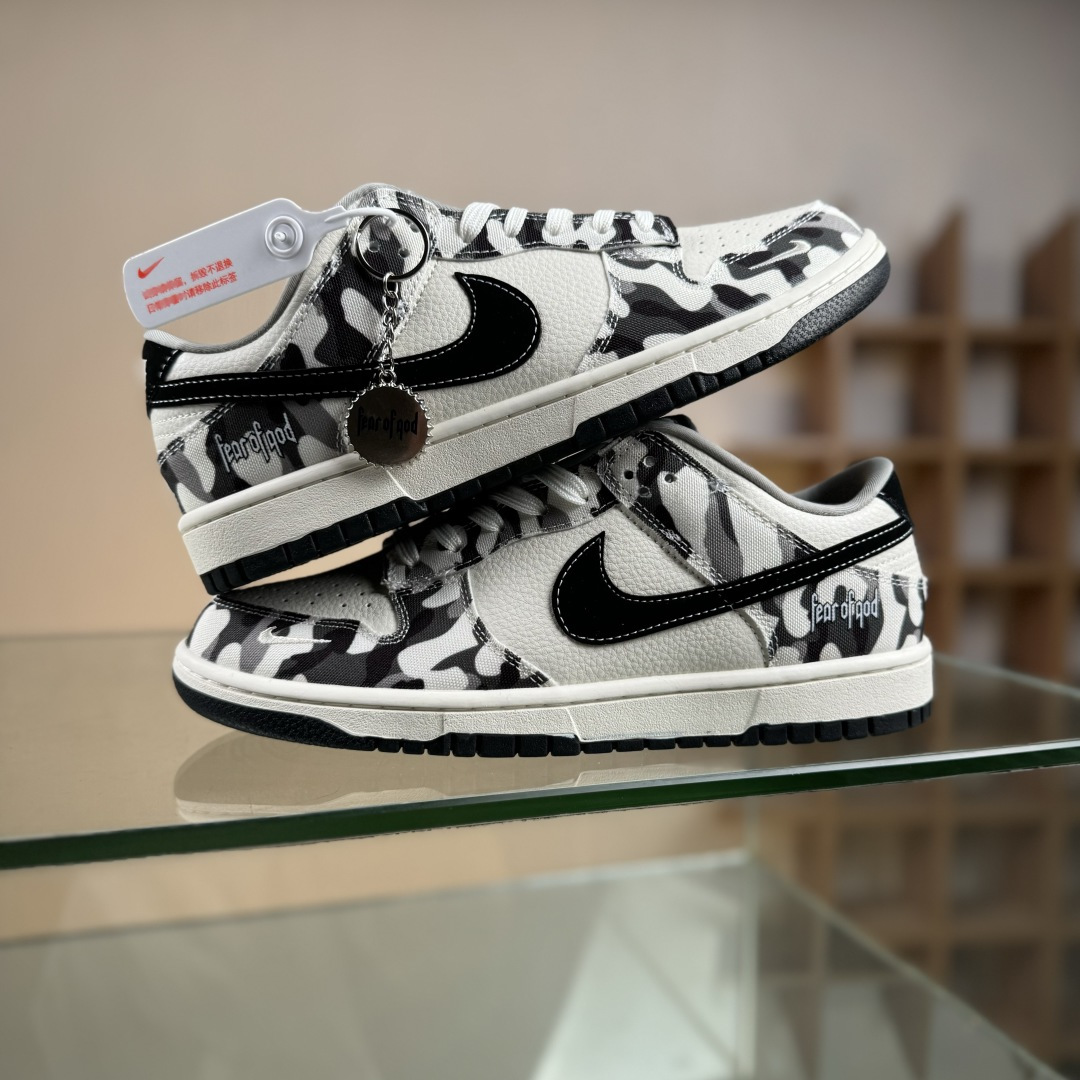 Nike SB Dunk Low 灰迷彩 周年高端定制 低帮休闲板鞋 SR2025-002