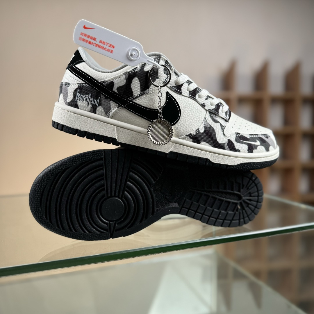 Nike SB Dunk Low 灰迷彩 周年高端定制 低帮休闲板鞋 SR2025-002