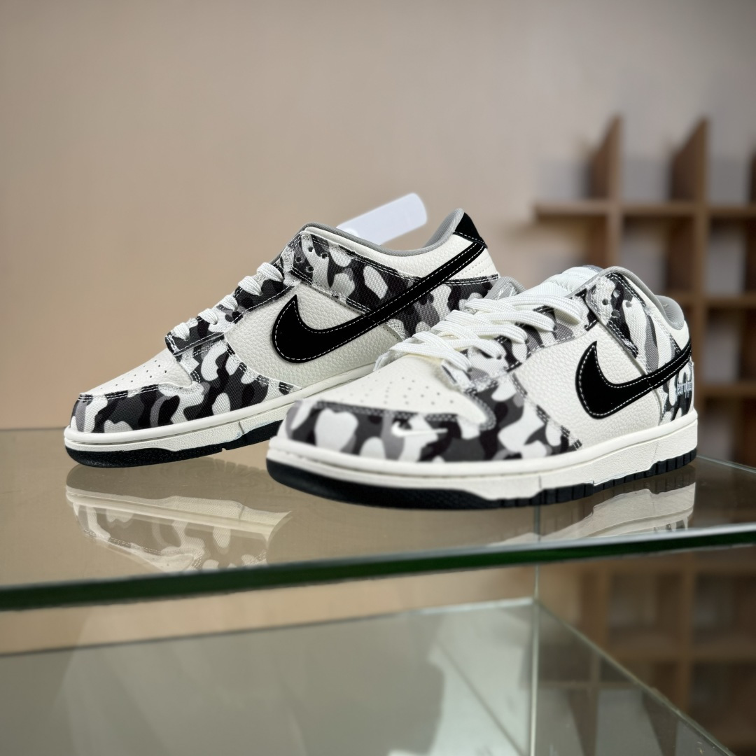 Nike SB Dunk Low 灰迷彩 周年高端定制 低帮休闲板鞋 SR2025-002