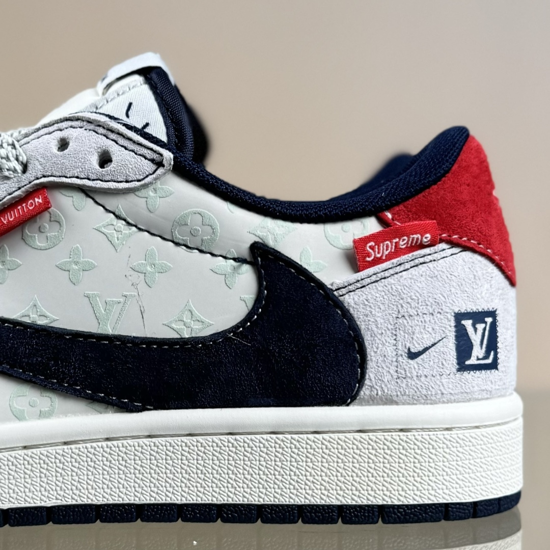 Travis Scott x Fragment Design x Air Jordan 1 Low OG SP AJ1 乔1 LV联名 猪八蓝勾织标 低帮文化休闲板鞋 CX5050-Y15