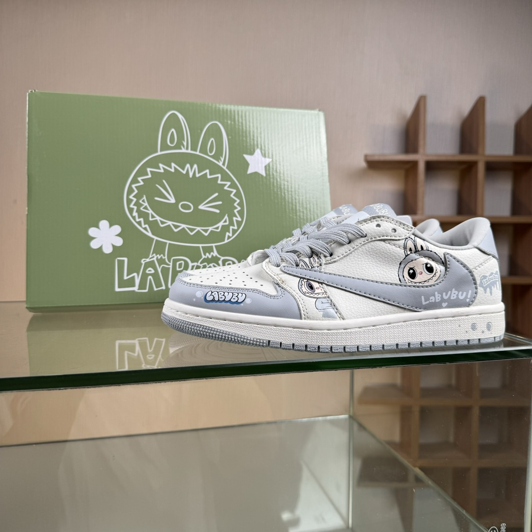 Nike Air Jordan 1 x Travis Scott AJ1倒勾 乔一倒钩 ‘DIY’定制 耐克 低帮文化篮球鞋 JW1188-163