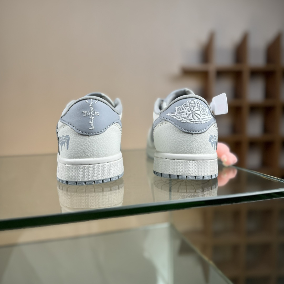 Nike Air Jordan 1 x Travis Scott AJ1倒勾 乔一倒钩 ‘DIY’定制 耐克 低帮文化篮球鞋 JW1188-163