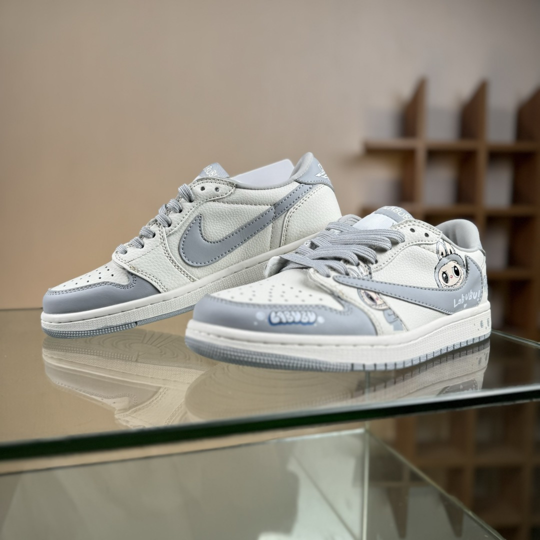 Nike Air Jordan 1 x Travis Scott AJ1倒勾 乔一倒钩 ‘DIY’定制 耐克 低帮文化篮球鞋 JW1188-163