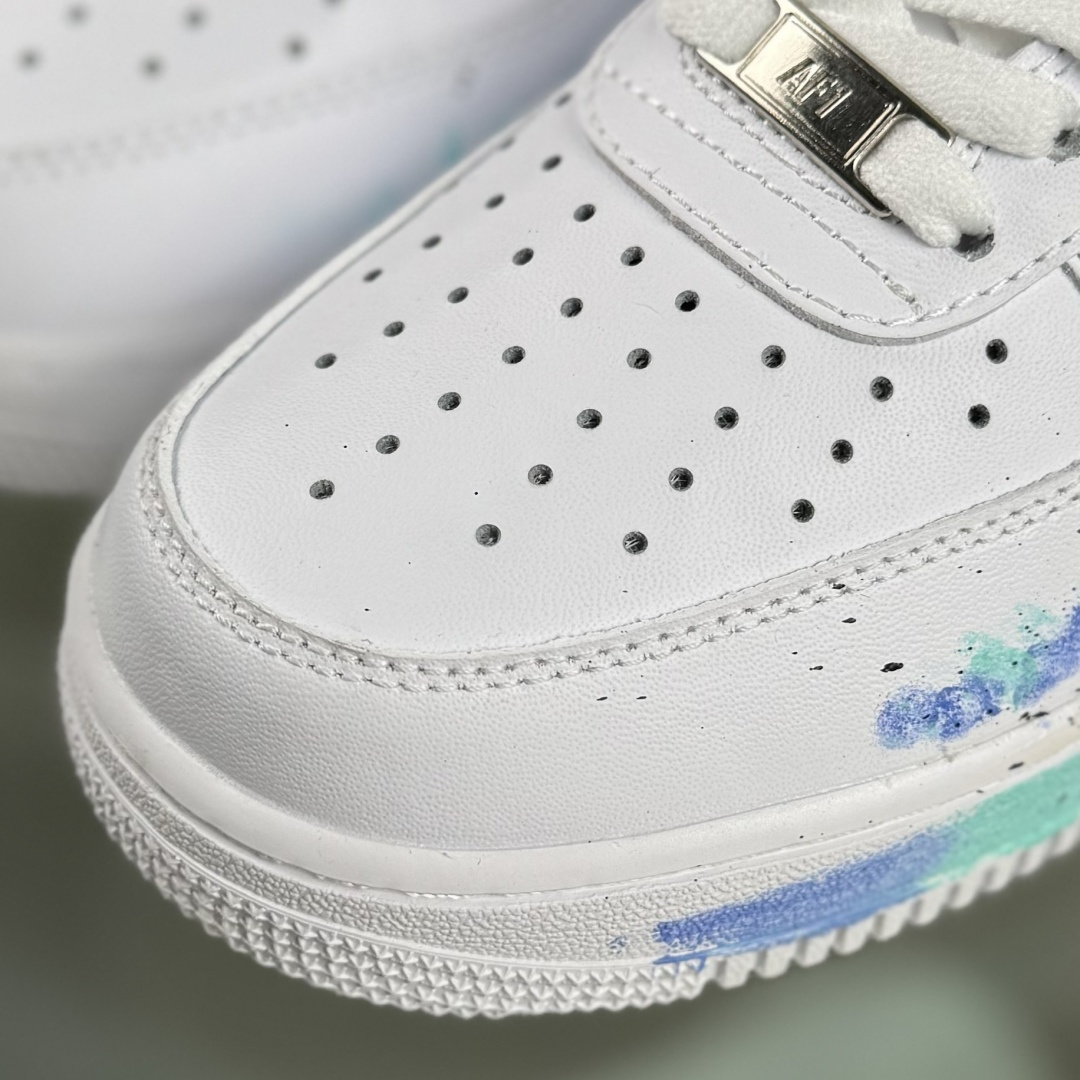 定制球鞋纯手绘画Nike Air Force 1 空军一号 手绘 蝴蝶花 蝴蝶梦幻 晕染 减震耐磨 低帮 板鞋 CW2288-111