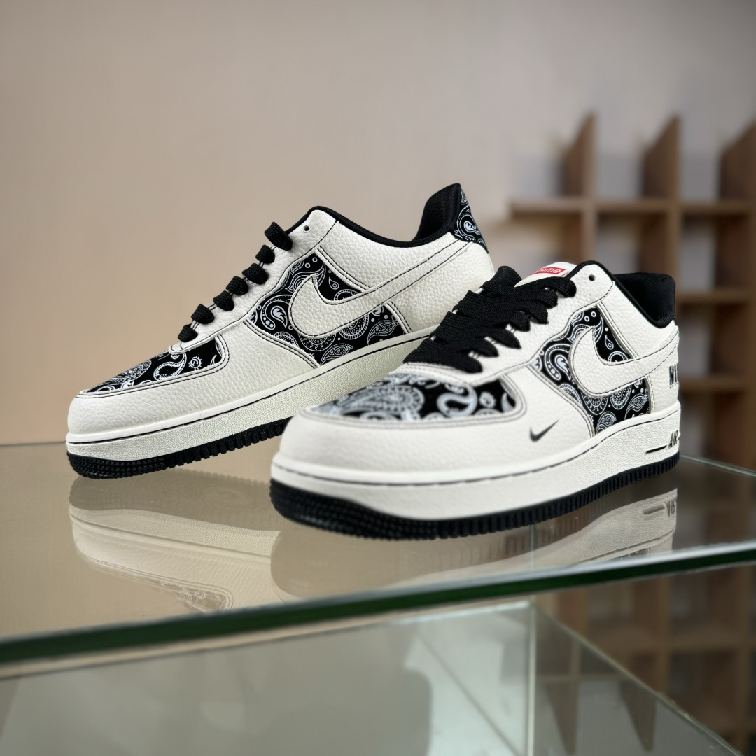 Nike Air Force 1'07 Low 腰果花 经典白黑 空军一号低帮休闲板鞋 ZD1988-005