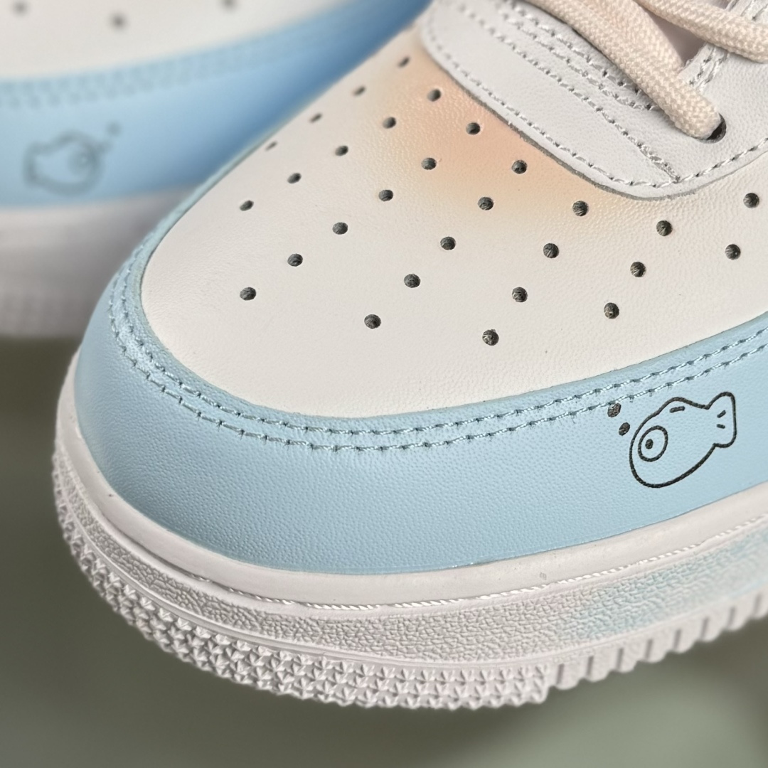 Nike Air Force 1 Low 07 手绘 粉蓝萌喵 小鱼小猫 粉蓝 ZH0316-107