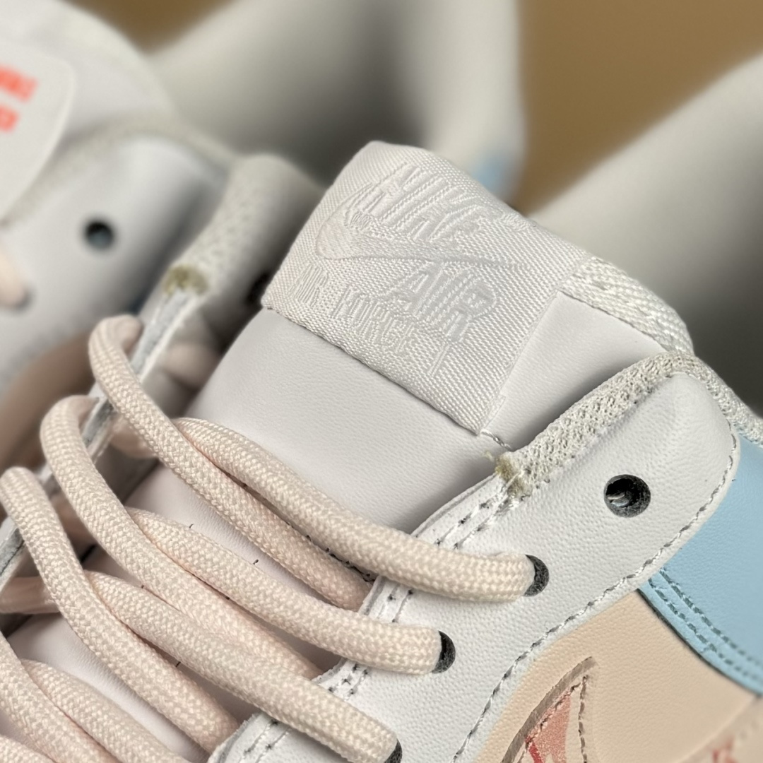 Nike Air Force 1 Low 07 手绘 粉蓝萌喵 小鱼小猫 粉蓝 ZH0316-107