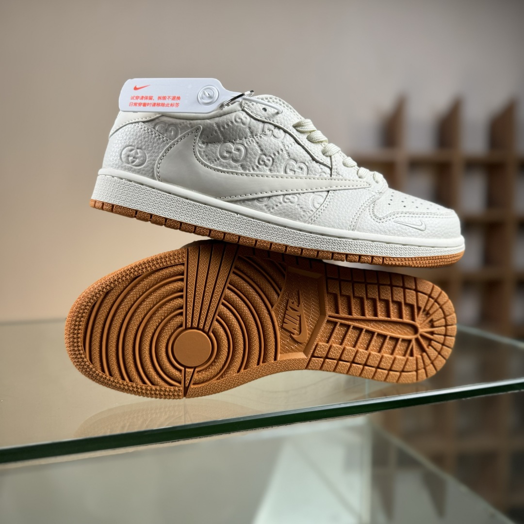 Travis Scott x Fragment Design x Air Jordan 1 Low OG SP AJ1 乔1 古驰联名 暗刻生胶 低帮文化休闲板鞋 LD2025-049