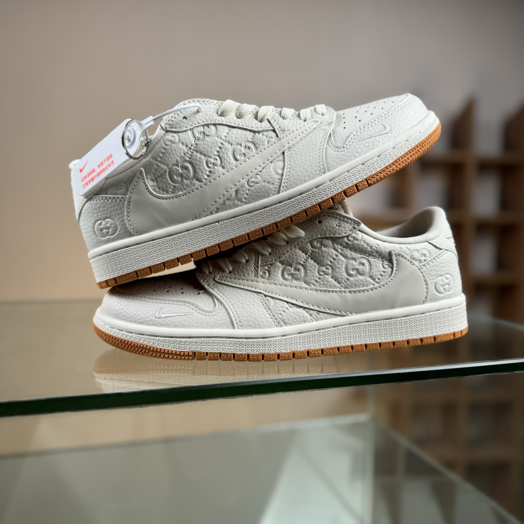 Travis Scott x Fragment Design x Air Jordan 1 Low OG SP AJ1 乔1 古驰联名 暗刻生胶 低帮文化休闲板鞋 LD2025-049