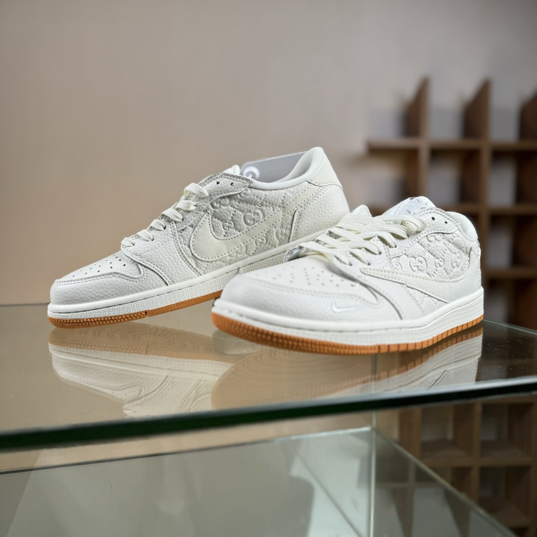 Travis Scott x Fragment Design x Air Jordan 1 Low OG SP AJ1 乔1 古驰联名 暗刻生胶 低帮文化休闲板鞋 LD2025-049