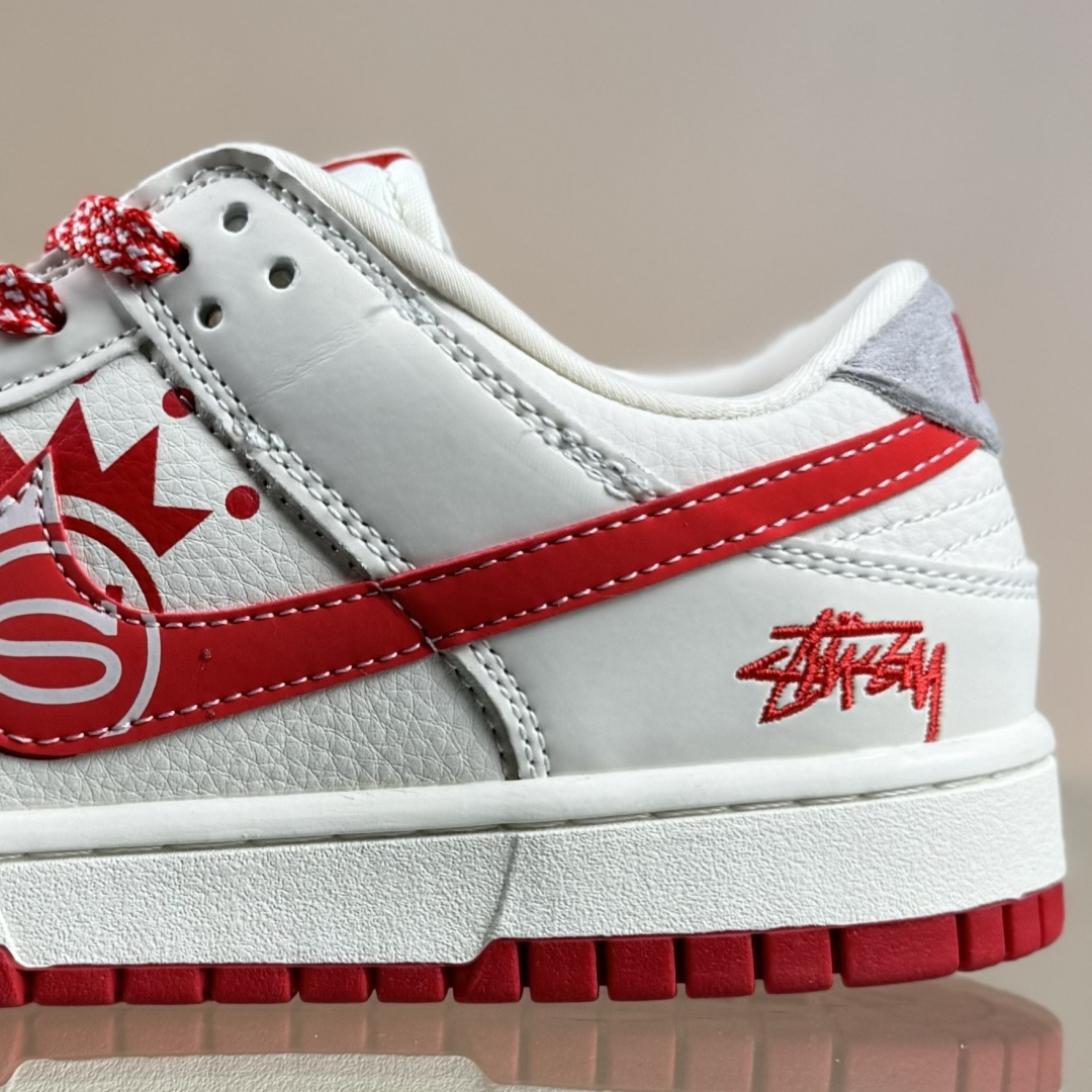 Nike SB Dunk Low x Stussy 白红小勾满天星 DG2025-004