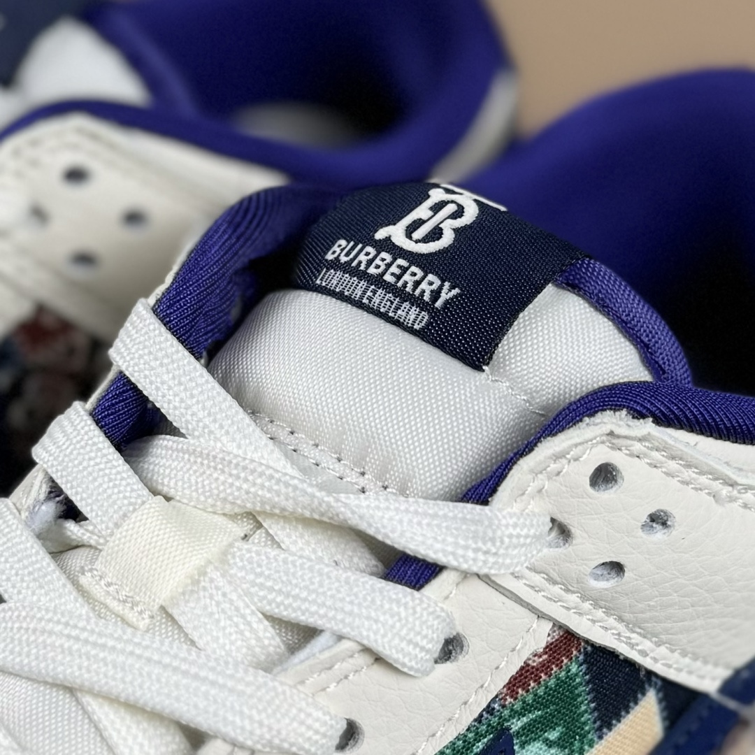 Nike SB Dunk Low 巴宝莉联名 白蓝复古拼接 高端定制 低帮休闲板鞋 SD6688-002