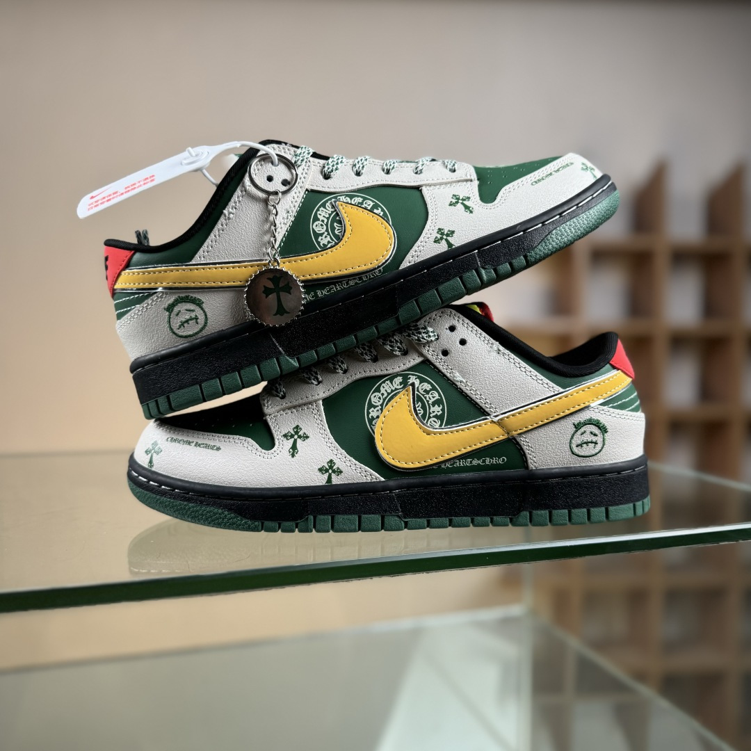 Nike SB Dunk Low“ 克罗心联名——绿黄鬼脸” 周年高端定制 低帮休闲板鞋 DG2025-002