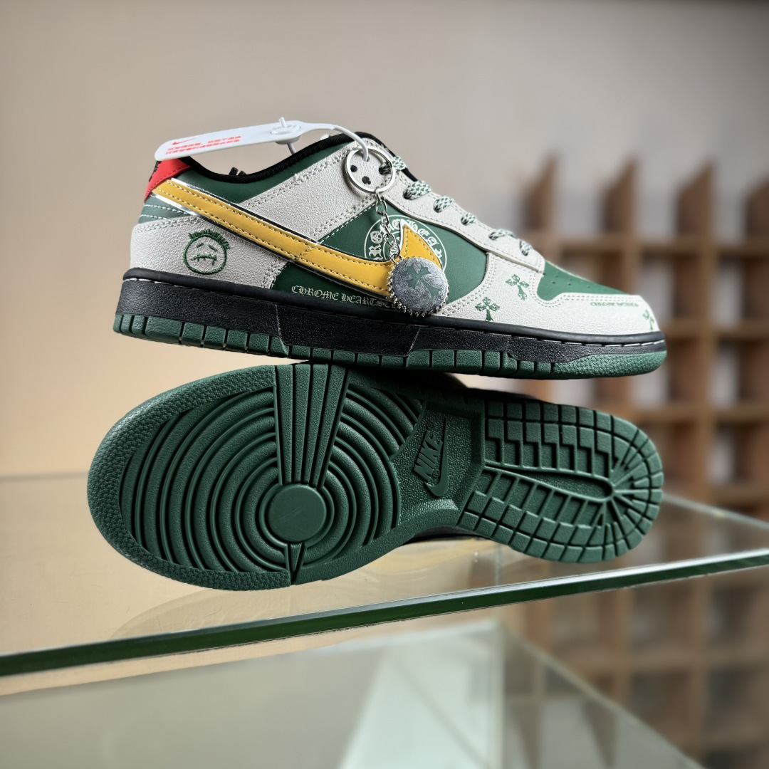 Nike SB Dunk Low“ 克罗心联名——绿黄鬼脸” 周年高端定制 低帮休闲板鞋 DG2025-002