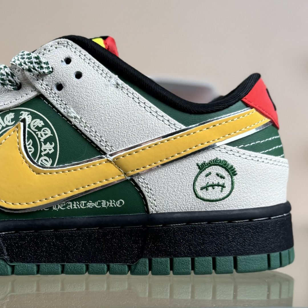 Nike SB Dunk Low“ 克罗心联名——绿黄鬼脸” 周年高端定制 低帮休闲板鞋 DG2025-002
